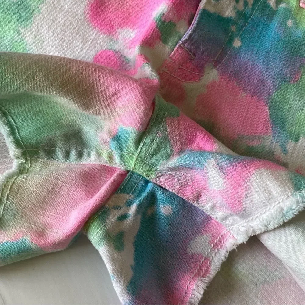 Justice Bubble Gum Tie Dye Denim Shorts Sz 12R
